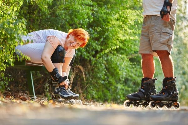Frau Freude am Inlineskating